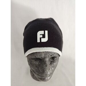 FootJoy Adult Beanie Hat "FJ" Winter Fall Golf Black White‎ With logo OSFA